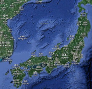 Kartenabschnitt von Japan aus googlemaps